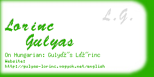 lorinc gulyas business card